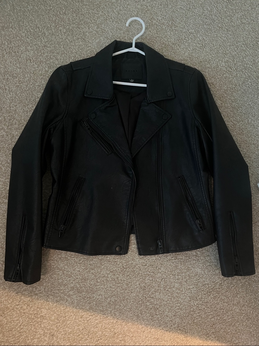 Blank NYC Vegan Black Moto Jacket - Size L